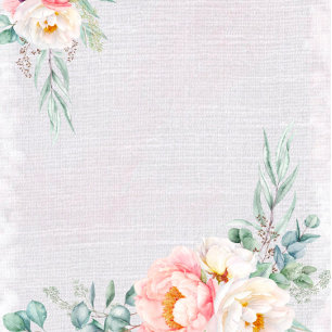 Elegant Pink Peonies and Eucalyptus Wedding  Invitation