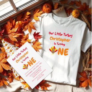 Little Turkey 1st Birthday Invitation