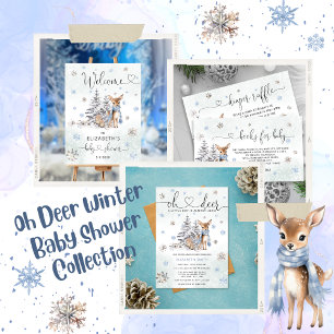 Cute Baby Deer Winter Guess the due Date Calendar  Poster