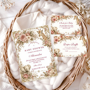 Enchanted Pink Safari Girl Baby Shower Napkin