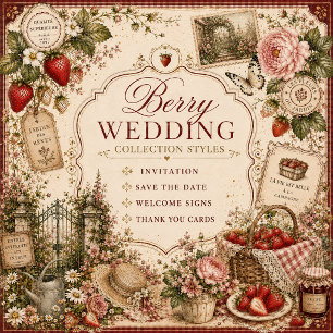 Enchanted Berry Garden Wedding Romance Thank You Card