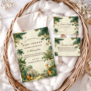 Enchanted Tropical Safari Baby Shower Invitation