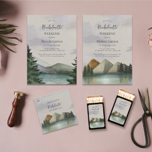 Rustic Mountain & Lake Bachelorette Weekend Invitation