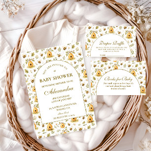 Sweet Honey Bee Baby Shower Diapper Raffle Enclosure Card