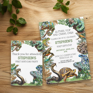 Slither on over Snake Reptile Lover Birthday Invitation