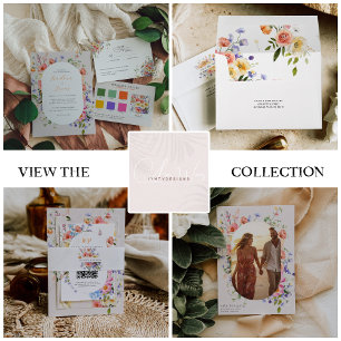 Flirty Floral Meadow   Summer Wedding Invitation