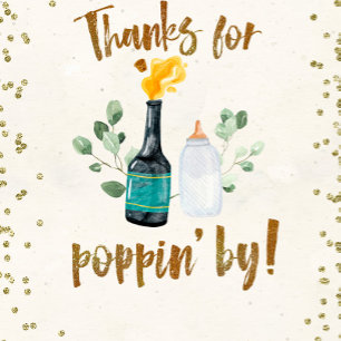 Poppin Bottles Gender Neutral Coed Baby Shower Invitation