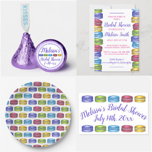Pastel French Macaron Cookies Bridal Shower Party Invitation