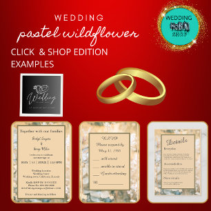 Pastel Wildflower Meadow Wedding seating card