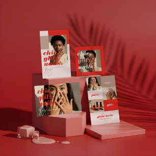 Modern Minimal Nail Beauty Salon Business Photo Business Card