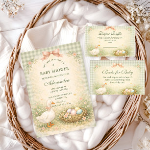 Vintage Silly Goose Garden Diapper Raffle Enclosure Card