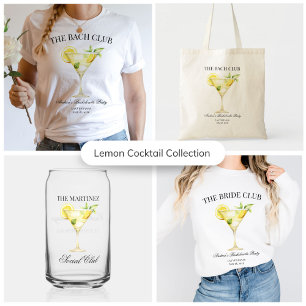 Social Club Lemon Cocktail Bach Itinerary and  Invitation