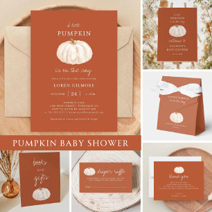 Little Pumpkin Drive By Baby Shower Invitation