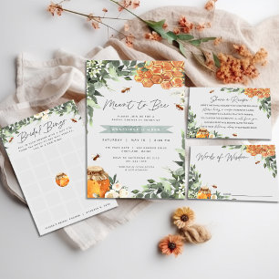 Orange Blossom Bee Bridal Shower Recipe Request Enclosure Card