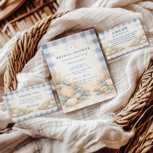 Elegant Seaside Shell Bridal Shower Invitation