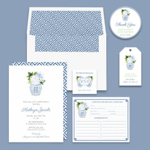 Thank You Chinoiserie Chic Blue Green Floral Favou Classic Round Sticker