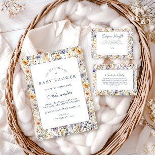 Blue Meadow Wildflower Diapper Raffle Enclosure Card