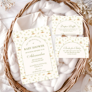 Little Sprout Vintage Garden Baby Shower Invitation