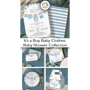 Budget Its A Boy Blue Boho Baby Shower Invitation Flyer