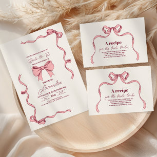 Elegant Pink  Bow Bridal Shower Paper Plate