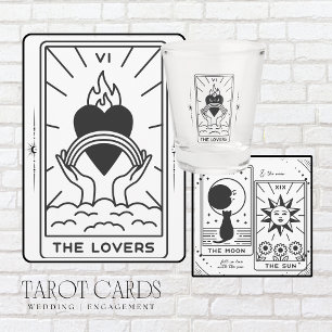 Tarot Cards   Bridal Shower   Wedding   Lovers B+W Paper Plate