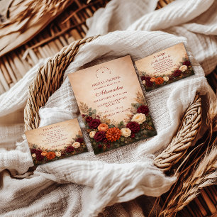 Fall Floral Romance Bridal Shower Napkin