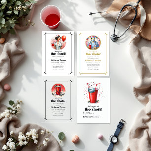 "Call the Shots" Male Nursing Graduation Party Invitation
