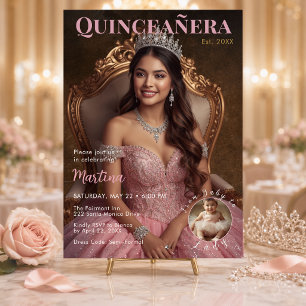 Elegant Blush Pink Quinceañera Banner