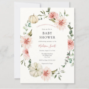 Baby Shower by Mail Pink Flowers in Mailbox Invitation