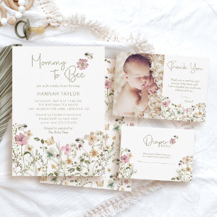 Mummy to Bee Wildflower Baby Shower Invitation