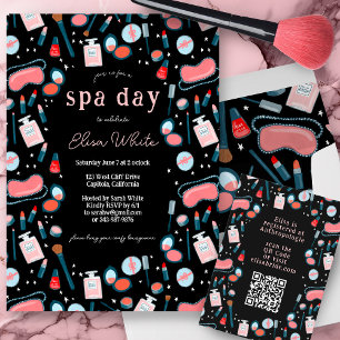 Spa Day Bridal Bachelorette Beauty Makeup CUSTOM Invitation Postcard