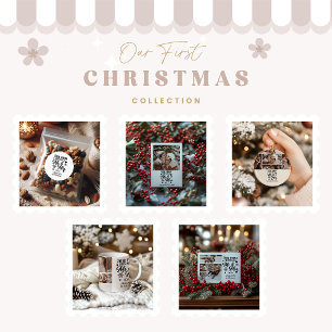 9 Photo Snowflakes Christmas Mr and Mrs  Two-Tone Coffee Mug