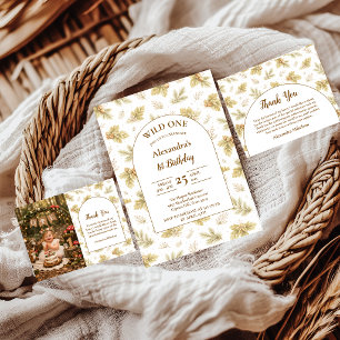 Boho Woodland Wild One Birthday Napkin