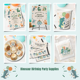Cute Dinosaurs Kid's Personalised Happy Birthday  Large Gift Bag