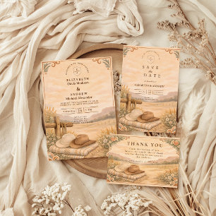 Western Desert Ranch Wedding Invitation