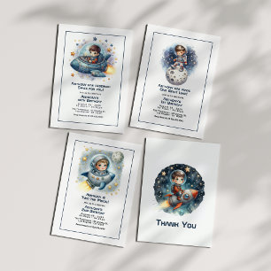  One Giant Leap Little Astronaut Birthday Party Invitation