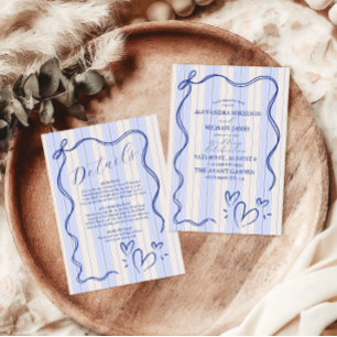Whimsical Blue Doodle Frame  Wedding Save The Date
