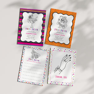 Colourful Retro Final Fiesta Mexican Bachelorette Invitation