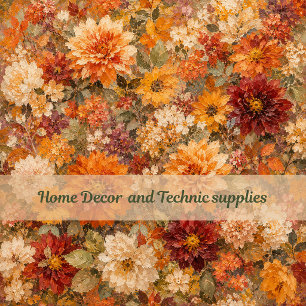 cosy rustic Autumn Romantic Bloom Home Décor Cushion