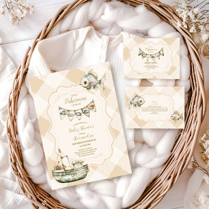 Little Fisherman Fishing  Baby Shower Paper Plate