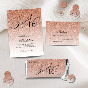 Light Purple Glam Glitter Sweet 16 Invitation