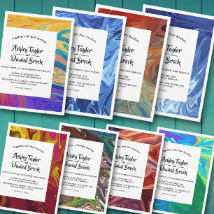 Modern Minimal Seamless Oily Abstract Art Wedding Invitation
