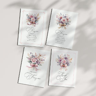 Elegant Floral Bow "Fancy One" First Birthday Acrylic Invitations