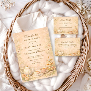 Elegant Tea Garden Diapper Raffle Enclosure Card