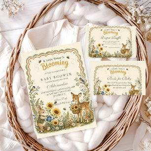 Custom Woodland Honey Bee Books for Baby Enclosure Card