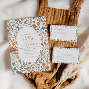 Modern Retro Groovy Diaper Raffle Game Enclosure Card