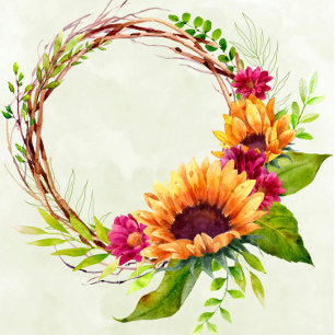 Sunflowers Pink Floral Wedding Shower Invitations