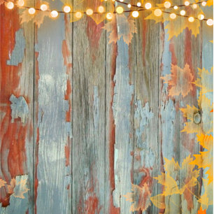 Autumn Fall Lights Rust Wood Couples Shower Invitation