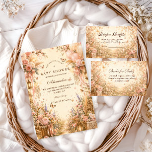 Elegant Butterfly Boho Diaper Raffle Enclosure Card