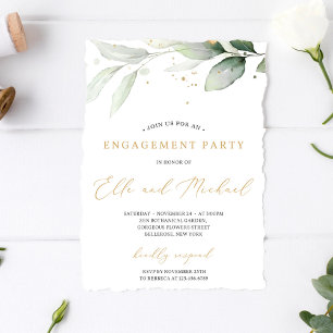 Greenery and gold leaves eucalyptus we still do invitation